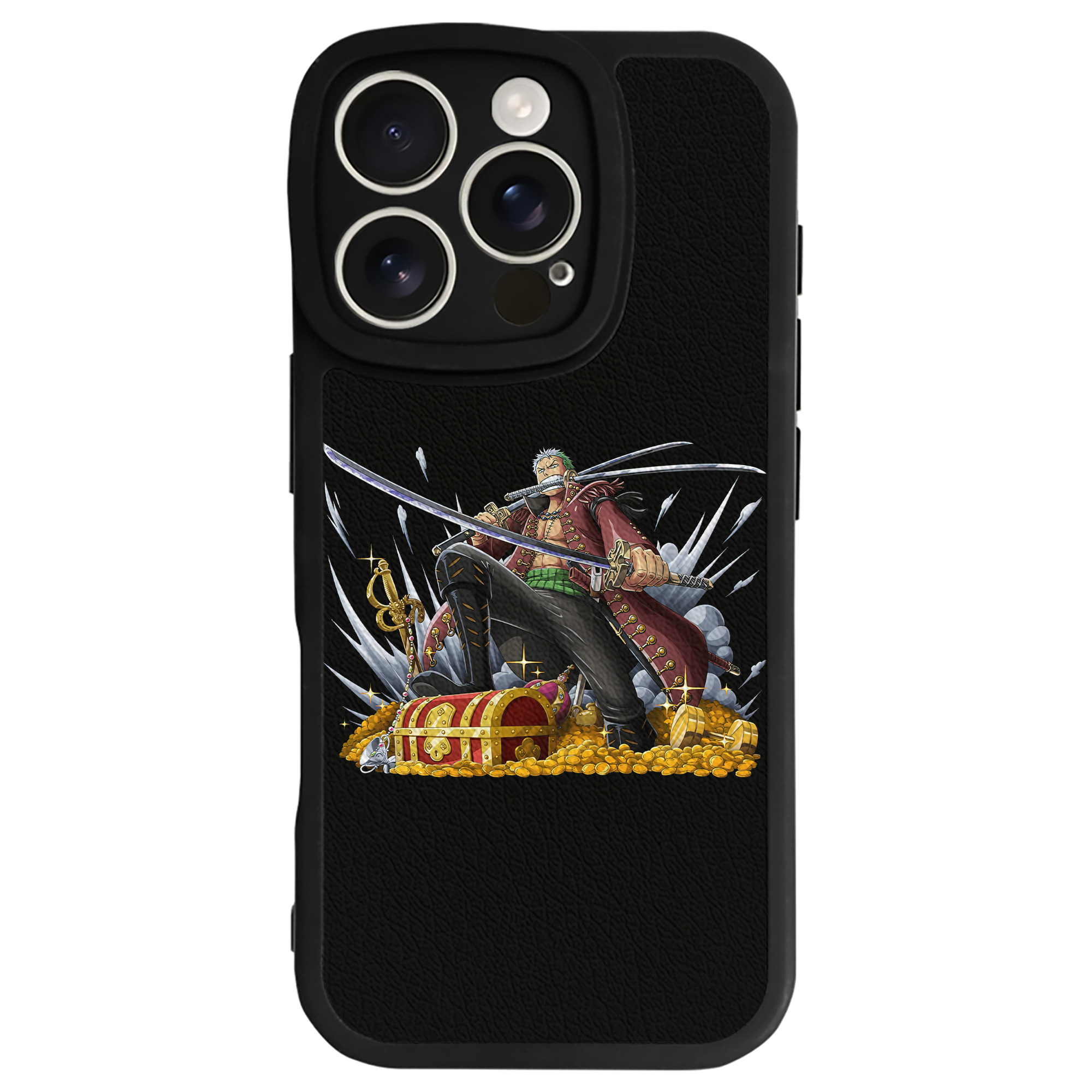 （画像用） ワンピース ロロノア・ゾロ ONE PIECE Roronoa Zoro 【iPhone 16シリーズ対応】シリコンスマホケース（レザー調） 材質：シリコン